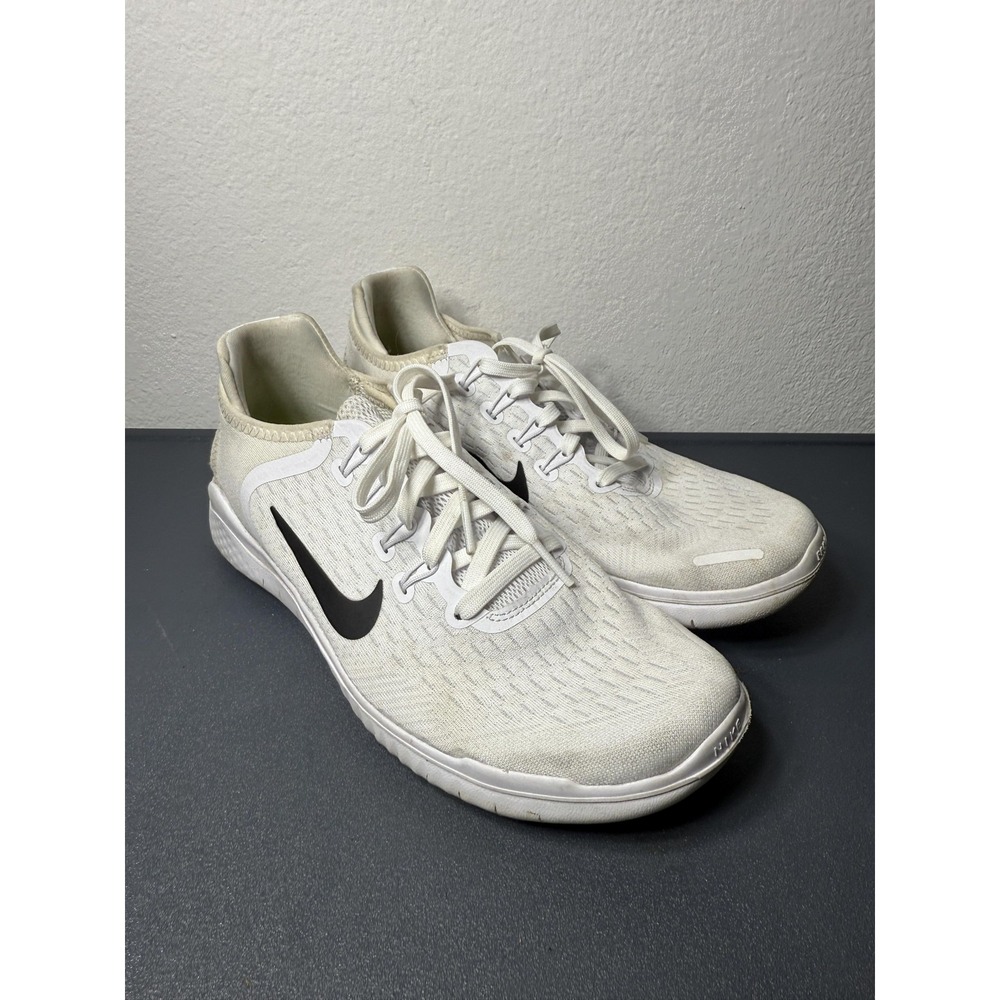 Nike Free RN 2018 Shoes‎ Mens Size 8 White Black Running Sneakers 942836-100